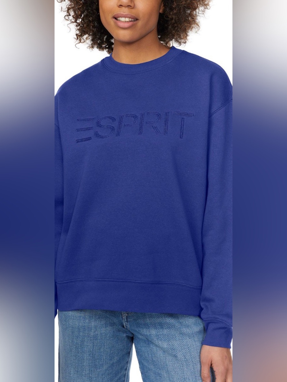 Esprit Blue Embroidered Logo Crewneck Sweatshirt (NWT)